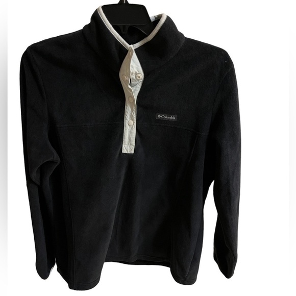 Columbia Men’s Snap Black Henley - Picture 1 of 6